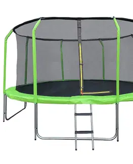 Záhradné trampolíny Trampolína COMFORT s rebríkom 427cm zelená