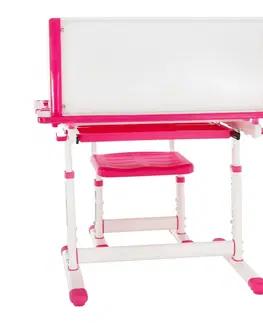 Detské stoly a stoličky Rastúci detský stôl a stolička ALEXIS Ružová