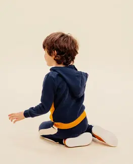 mikiny Detská mikina na cvičenie modro-hnedá