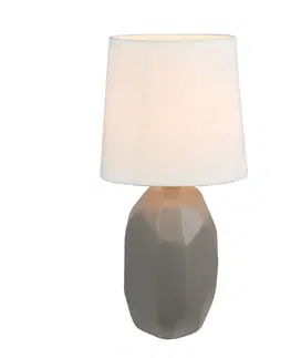 Stolné lampy KONDELA Qenny Typ 3 stolná lampa hnedá Taupe / biela