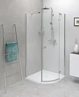 Vane POLYSAN - FLEXIA sprchová vanička z liateho mramoru štvrťkruh, s možnosťou úpravy rozmeru, 80x80cm, R550 91171