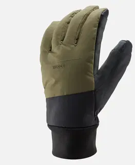 rukavice Lyžiarske rukavice 100 Light kaki-čierne