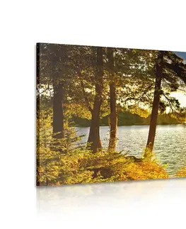 Obrazy prírody a krajiny Obraz západ slnka nad jazerom