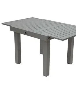 Stolčeky DEOKORK Hliníkový stôl rozkladací aj výškovo nastaviteľný 90/150x90 cm TITANIUM (2v1)