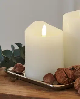 Lighting Sviečky z pravého vosku s LED, 2 ks, krémovobiele