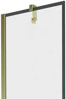 Sprchové dvere MEXEN/S - Next vaňová zástena FIX 50 x 150 cm, čierna dekor, zlatá 895-050-000-00-70-50