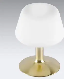 Stolové lampy Paul Neuhaus Till malá stolná LED lampa s mosadzným podstavcom