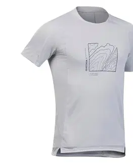 turistic Pánske turistické tričko MH500 s krátkym rukávom zo syntetického materiálu