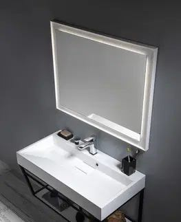 Kúpeľňa SAPHO - SKA konzola pod umývadlo/pod dosku 900x400x460, čierna mat, s bielou MDF policou SKA103