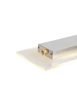 Zavesne lampy Závesné svietidlo oceľové so sklenenou doskou vrátane LED s dotykovým stmievačom - platinové