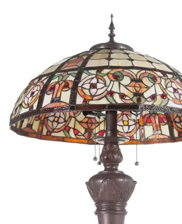 Stojacie lampy Clayre&Eef Luxusná stojaca lampa Lindsay v štýle Tiffany