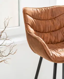 Barové stoličky LuxD Dizajnová barová stolička Kiara antik hnedá
