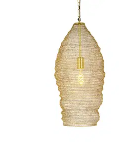 Zavesne lampy Orientálna závesná lampa zlatá 25 cm - Nidum