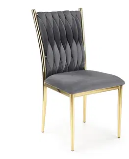 Jedálenské stoličky HALMAR K436 jedálenská stolička sivá / zlatá
