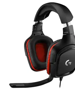 Slúchadlá Herné slúchadlá Logitech G332 Leatheratte Stereo Gaming Headset, red