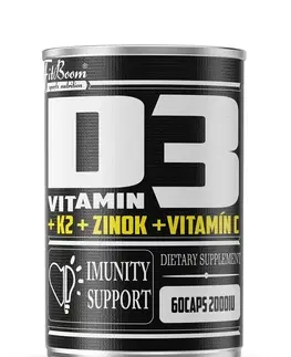 Vitamín D Vitamín D3+K2+Zinok+Vitamín C - FitBoom 60 kaps.