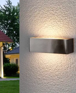 Vonkajšie nástenné svietidlá Lindby Vonkajšie nástenné LED svietidlo Alicja z ocele