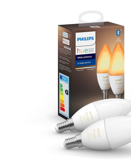 LED osvetlenie Philips SADA 2x LED Stmievateľná žiarovka Philips Hue WHITE B39 E14/4W/230V 2200K-6500K 