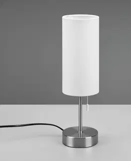 Stolové lampy Reality Leuchten Stolová lampa Jaro s pripojením USB, biela/nikel