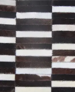 Koberce a koberčeky KONDELA Typ 6 kožený koberec 69x140 cm vzor patchwork