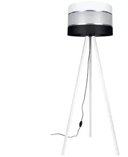 Lampy  Stojacia lampa CORAL 1xE27/60W/230V biela/čierna/chróm 