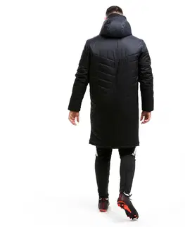 bundy a vesty Dlhá futbalová bunda (parka) pre dospelých čierna
