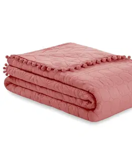Prikrývky na spanie AmeliaHome Prehoz na posteľ Meadore ružová, 220 x 240 cm
