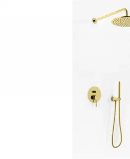 Kúpeľňové batérie KOHLMAN KOHLMAN  - Sprchový set s 30cm dažďovou sprchou, zlato lesk QW210AGDR30