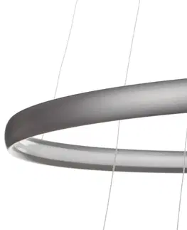 Závesné svietidlá Aluminor Závesné LED svietidlo Trinity z hliníka, striebro