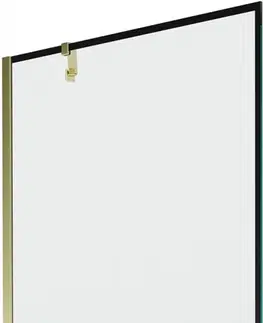 Sprchové dvere MEXEN/S - Next vaňová zástena FIX 90 x 150 cm, čierna dekor, zlatá 895-090-000-00-70-50