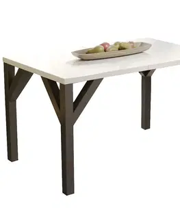 Jedálenské stoly Stôl Baltika 185 biela lesklá