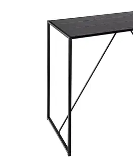 Jedálenské stoly LuxD Dizajnový barový stôl Maille 120 cm čierny jaseň