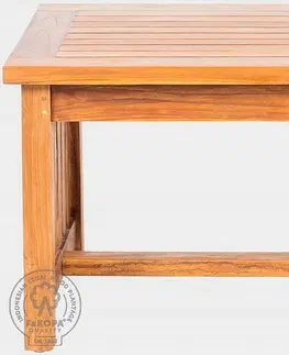 Stolčeky DEOKORK Záhradný teakový konferenčný stolík ROSALINE 120 cm