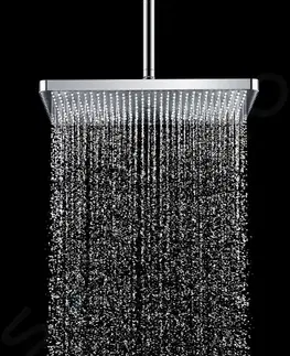Sprchy a sprchové panely Kielle - Vega Hlavová sprcha 360 x 240 mm, 1 prúd, sprchové rameno 430 mm, chróm/čierna 20118SE1