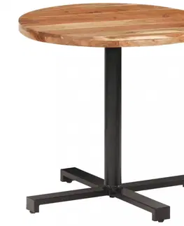 Jedálenské stoly Bistro stôl okrúhly hnedá / čierna Dekorhome ø 60 cm