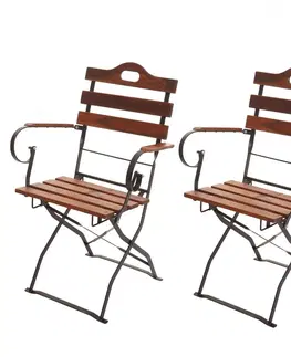 Záhradné kreslá a stoličky Skladacie záhradné stoličky 2 ks Dekorhome Hnedá