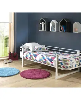 Klasické detské postele Kovová Detská Posteľ Oscar, 90 X 200, Biela