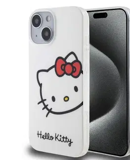 Puzdrá na mobilné telefóny Zadný kryt Hello Kitty IML Head Logo pre Apple iPhone 15, biele 57983116898