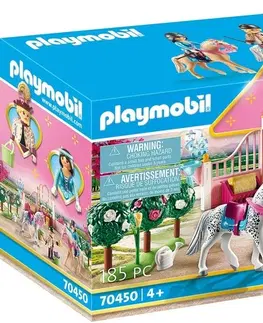 Hračky stavebnice PLAYMOBIL - Výučba jazdy na koni v stajni