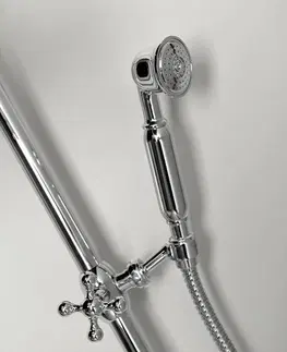 Sprchy a sprchové panely SAPHO - ANTEA sprchový stĺp k napojeniu na batériu, hlavová a ručná sprcha, chróm SET031