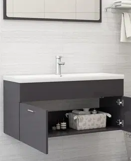 Kúpeľňové skrinky Skrinka pod umývadlo 100 cm Dekorhome Čierna
