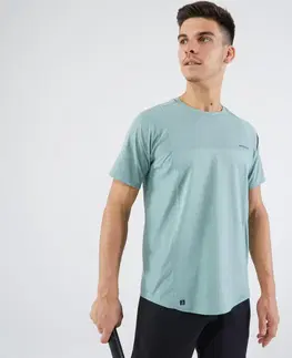 bedminton Pánske tenisové tričko s krátkym rukávom Dry Gaël Monfils sivo-zelené