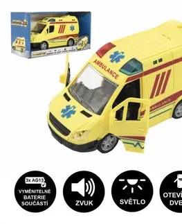 Pre chlapcov Auto ambulancia 20 cm na zotrvačník so zvukom/svetlom