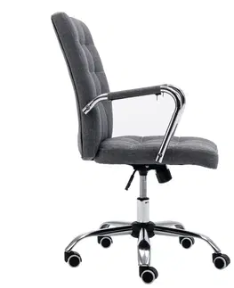 Kancelárske stoličky KONDELA Morgen kancelárske kreslo s podrúčkami sivá / chróm