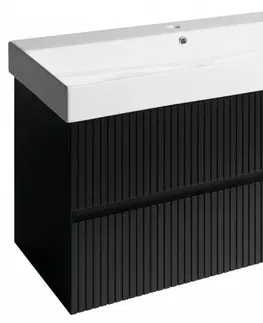 Kúpeľňa SAPHO - FILENA umývadlová skrinka 95x51,5x43cm, čierna mat strip FID1210BS