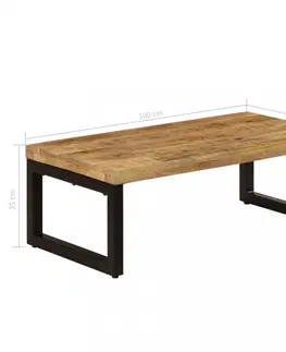 Konferenčné stolíky Konferenčný stolík masívne drevo/kov Dekorhome Recyklované drevo