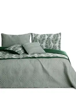 Prikrývky na spanie AmeliaHome Prehoz na posteľ Tropical Bonaire fľaškovo zelená, 220 x 240 cm