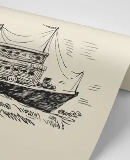 Samolepiace tapety Samolepiaca tapeta veľkolepá loď v retro prevedení