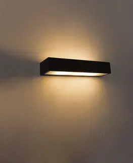 Nastenne lampy Dizajnové predĺžené nástenné svietidlo čierne 35 cm - Houx