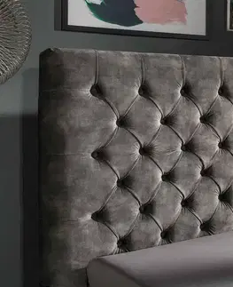 Postele LuxD Dizajnová posteľ Laney 180 x 200 cm olivovo-sivý zamat